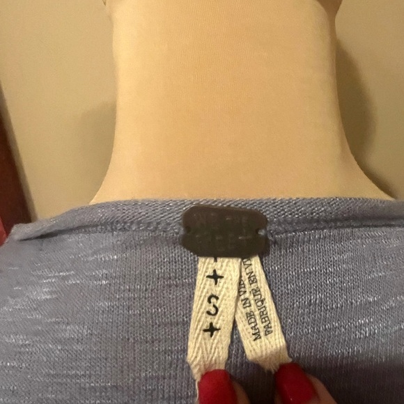 NWT Free People oversized light-wt long sleeve faux wrap drape top, size Small - Picture 4 of 7